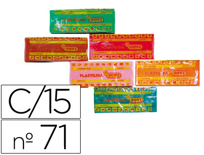 15 barras 150g. plastilina Jovi 71 colores surtidos